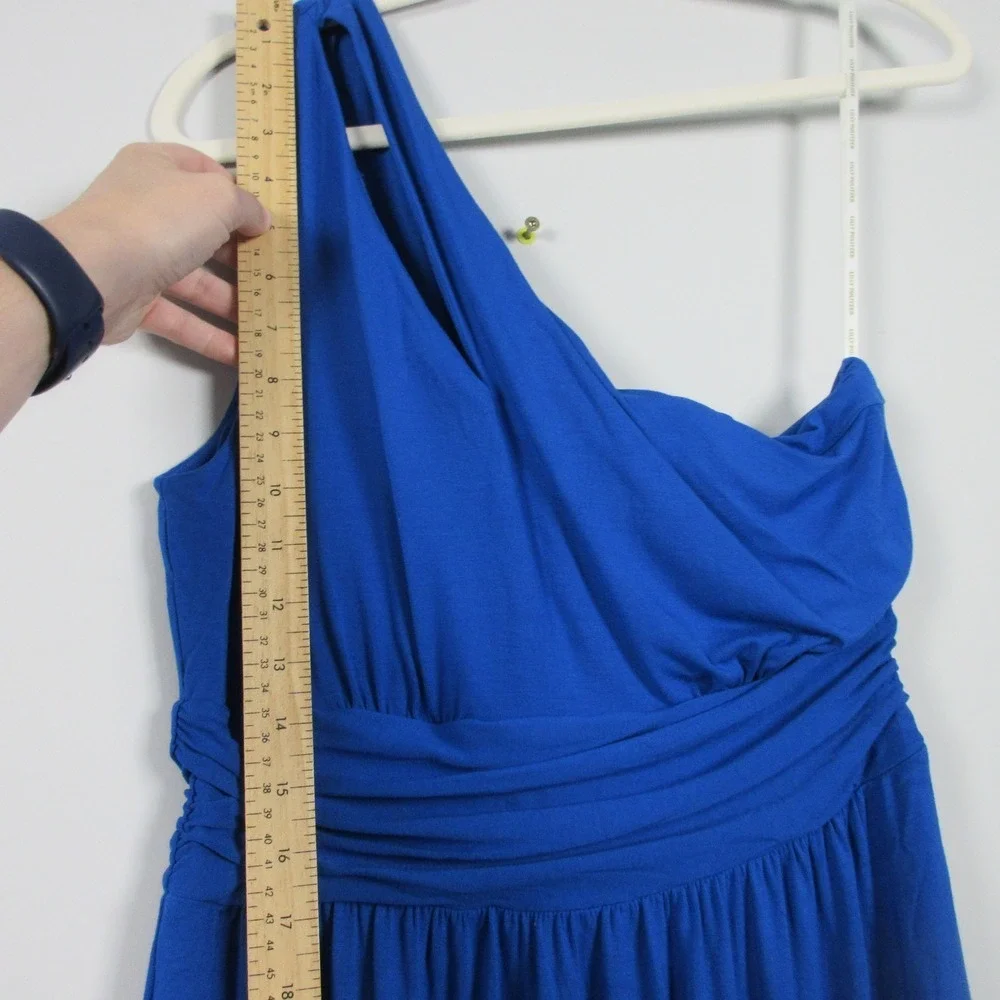 Lilly Pulitzer Helina One Shoulder Maxi Dress M Blue Rayon Blend Party Prom 426 - Picture 7 of 14